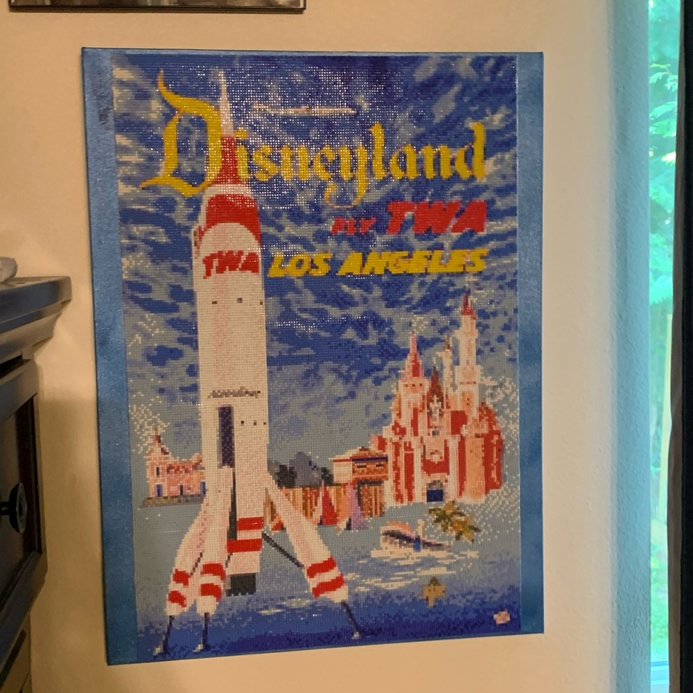 Diamond Art Vintage Disneyland TWA travel poster